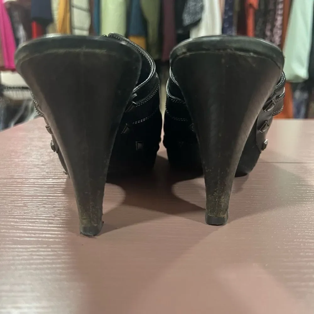 Cole Haan Tova Studded Suede Heeled Mules